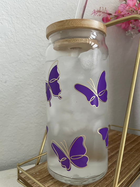 20 oz Purple Butterfly Cup (Color Changing)